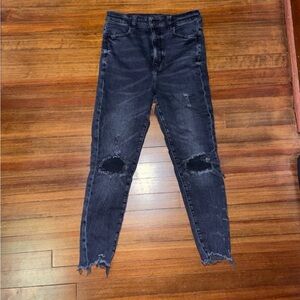 American Eagle Black Distressed Jeans